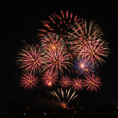 Spectacular Fireworks Display A Night Sky Illuminated with Brilliant Colors and Explosive Light Shows