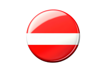 Austria flag button isolated on transparent background