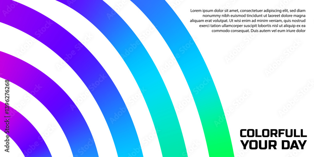 Poster lines with color gradient on a white background. abstract pattern of 3d wavy shapes. vector graphic 