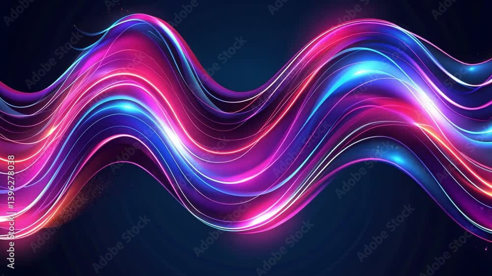 Poster vibrant abstract waves colorful energy and movement in digital design with light backgrounds for dyn