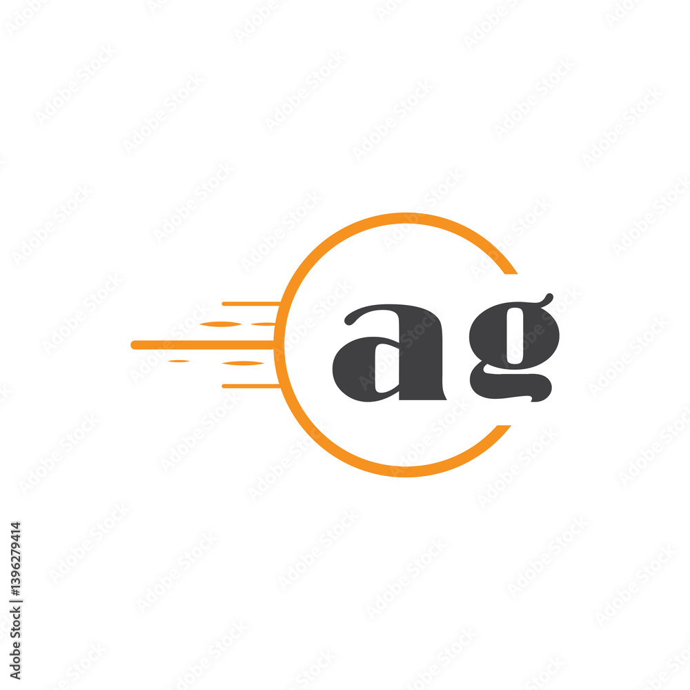 Fototapete initial monogram logo with circle style design.