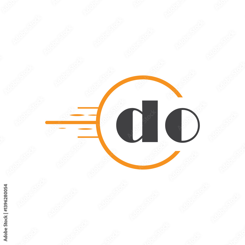 Fototapete initial monogram logo with circle style design.