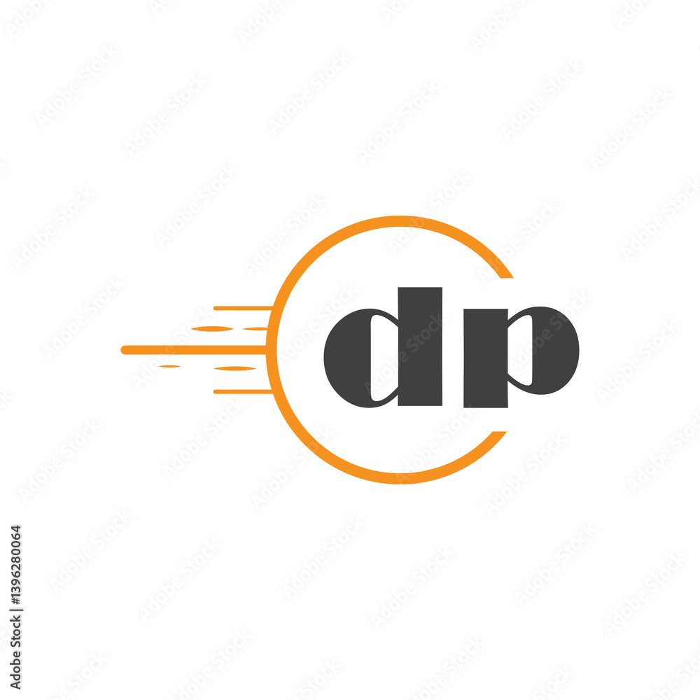 Fototapete initial monogram logo with circle style design.