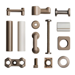 Fototapeta premium Stylish sanitary ware hardware display home improvement cutout background modern aesthetic clean design