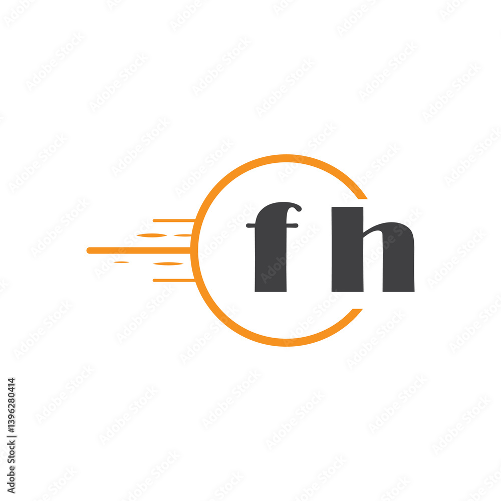 Fototapete initial monogram logo with circle style design.