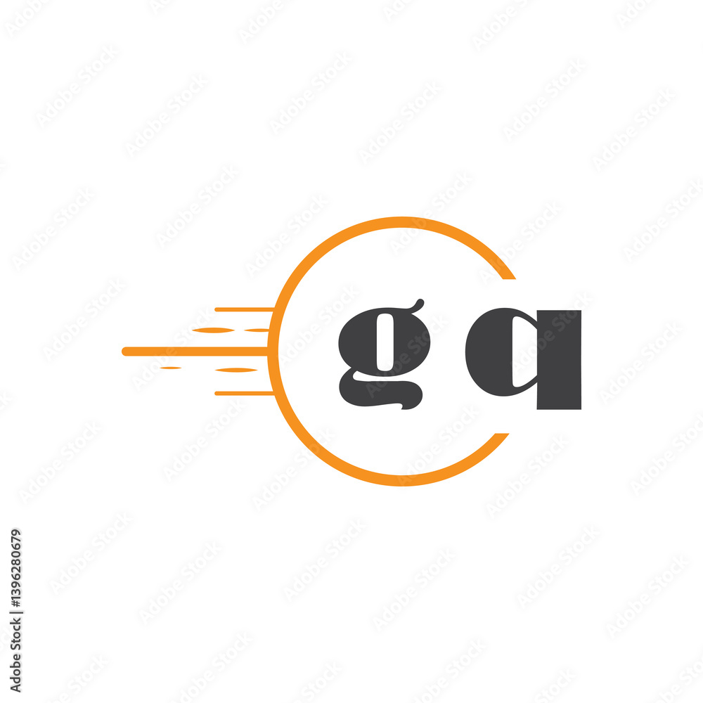 Fototapete initial monogram logo with circle style design.