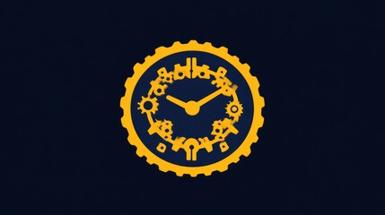 Mechanical Clock Design with Gears and Cogs on Dark Background  Ideal for Technology Time Man