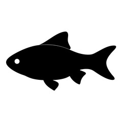 bolivian ram fish  black silhouette of a moorish idol fish aquatic animal ocean life- simple black silhouette of a bolivian ram fish  tropical sea life animal icon,