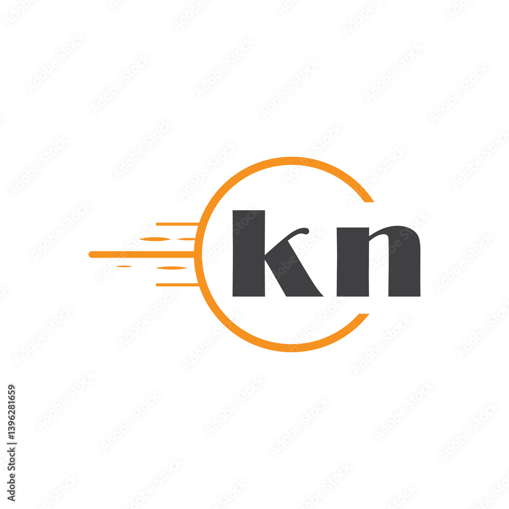 Fototapete initial monogram logo with circle style design.