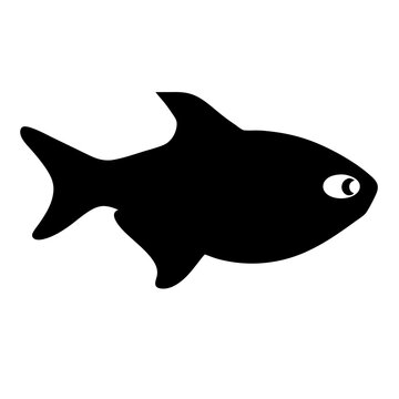 recommend clip art: ember tetra fish black silhouette of a moorish idol fish aquatic animal ocean life- simple black silhouette of a ember tetra fish tropical sea life animal icon,