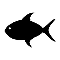 green terror fish black silhouette of a moorish idol fish aquatic animal ocean life- simple black silhouette of a green terror fish tropical sea life animal icon,