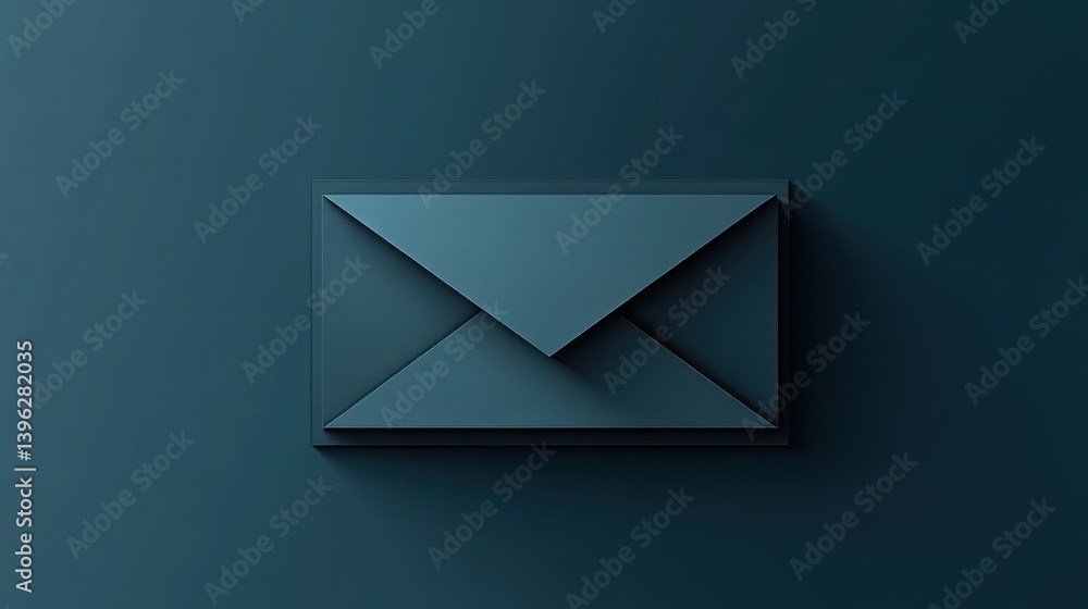 Poster minimalist envelope icon on gradient background modern design for communication email and m