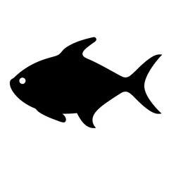 lemon tetra fish  black silhouette of a moorish idol fish aquatic animal ocean life- simple black silhouette of a lemon tetra fish  tropical sea life animal icon,