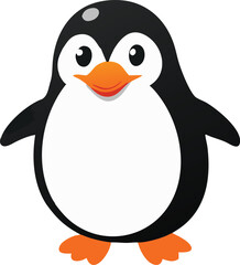 Cute Cartoon Penguin Collection – Vector Set with Ice Cream, Heart Balloon, Speech Bubble, Sign, and Arctic Scene.