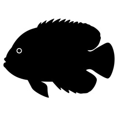 oscar fish black silhouette of a moorish idol fish aquatic animal ocean life- simple black silhouette of a oscar fish tropical sea life animal icon,