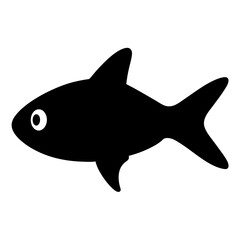 rummy nose tetra fish black silhouette of a moorish idol fish aquatic animal ocean life- simple black silhouette of a rummy nose tetra fish tropical sea life animal icon,
