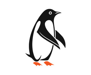 Cute Cartoon Penguin Collection – Vector Set with Ice Cream, Heart Balloon, Speech Bubble, Sign, and Arctic Scene.