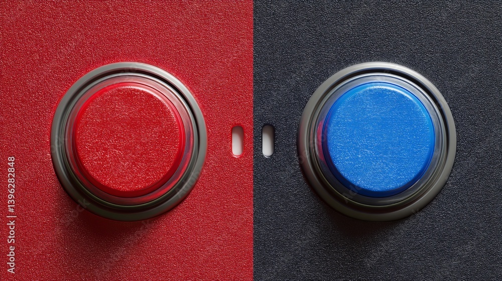 Poster red blue push buttons abstract background modern design digital art graphic resource technology inte