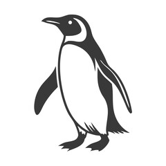 Fototapeta premium Cute Cartoon Penguin Collection – Vector Set with Ice Cream, Heart Balloon, Speech Bubble, Sign, and Arctic Scene.