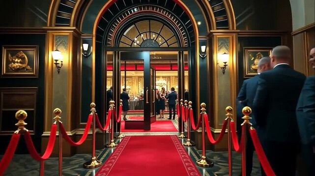 Elegant Red Carpet Entrance to Luxurious Gala