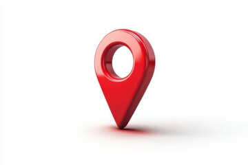 Isolated red location pin isolated on white background