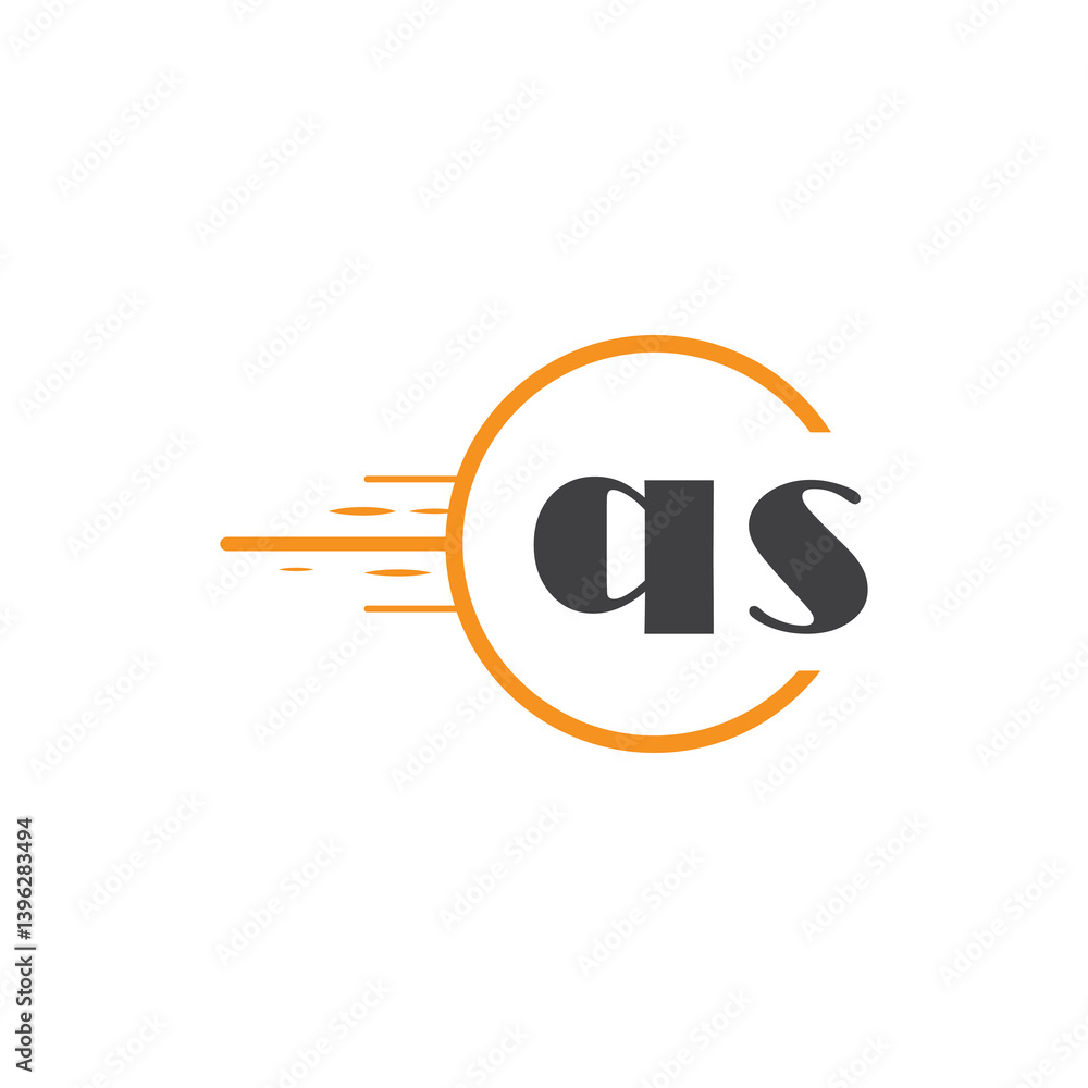 Fototapete initial monogram logo with circle style design.