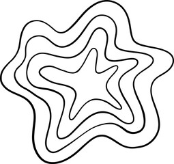 Star-Shaped Abstract Blob with Radiating Contours