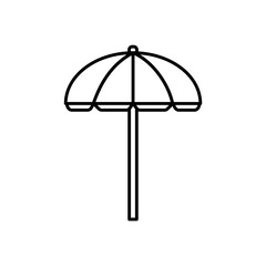 Beach umbrella icon in clean line style