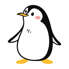 Cute Cartoon Penguin Collection – Vector Set with Ice Cream, Heart Balloon, Speech Bubble, Sign, and Arctic Scene.