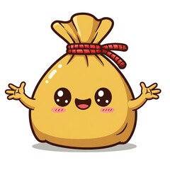 Obraz premium Cartoon Money Bag with Big Eyes and Open Arms