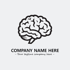 Brain illustration black and white for logo company vector image
