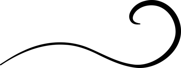 Gentle downward curve with tapering end