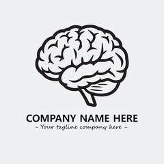 Brain illustration black and white for logo company vector image
