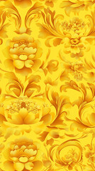 seamless pattern of yellow floral