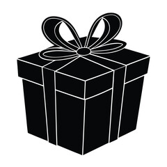 gift box silhouette vector illustration 