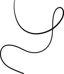 Abstract oval shaped loop with trailing line