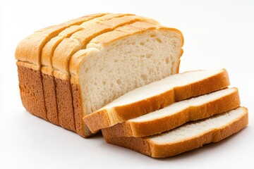A loaf of sliced bread isolated on white background