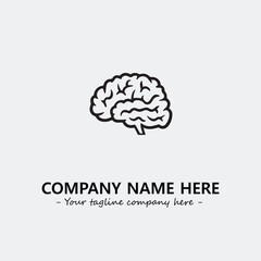 Brain illustration black and white for logo company vector image
