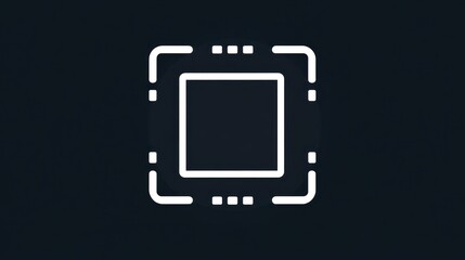 QR Code Scanner Icon on Dark Background Digital Scan Barcode Reader Technology Symbol