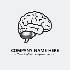 Brain illustration black and white for logo company vector image
