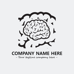 Brain illustration black and white for logo company vector image
