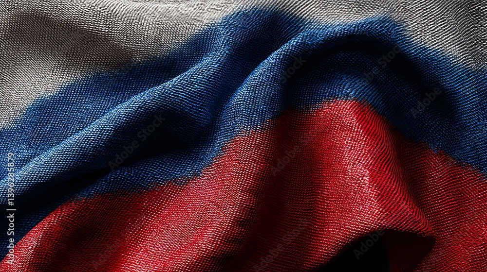 Poster abstract draped fabric texture red blue white colors elegant soft background design textile pattern 
