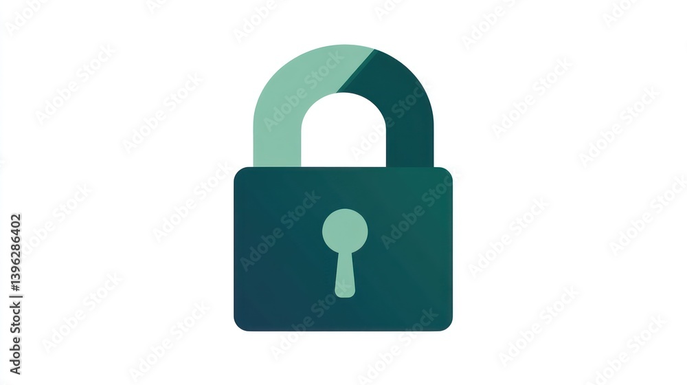 Poster secure lock icon digital protection and privacy symbol for websites apps and data security