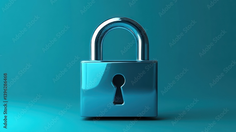 Poster secure lock icon digital protection and safety symbol for cybersecurity privacy and data sec