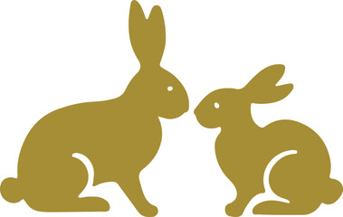 vector illustration of two rabbits