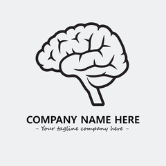 Brain illustration black and white for logo company vector image
