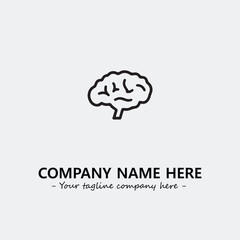 Brain illustration black and white for logo company vector image
