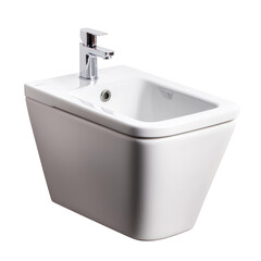 Fototapeta premium Innovative sanitary ware bidet design modern bathroom cutout background minimalist style clean lines