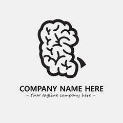 Brain illustration black and white for logo company vector image
