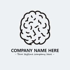 Brain illustration black and white for logo company vector image
